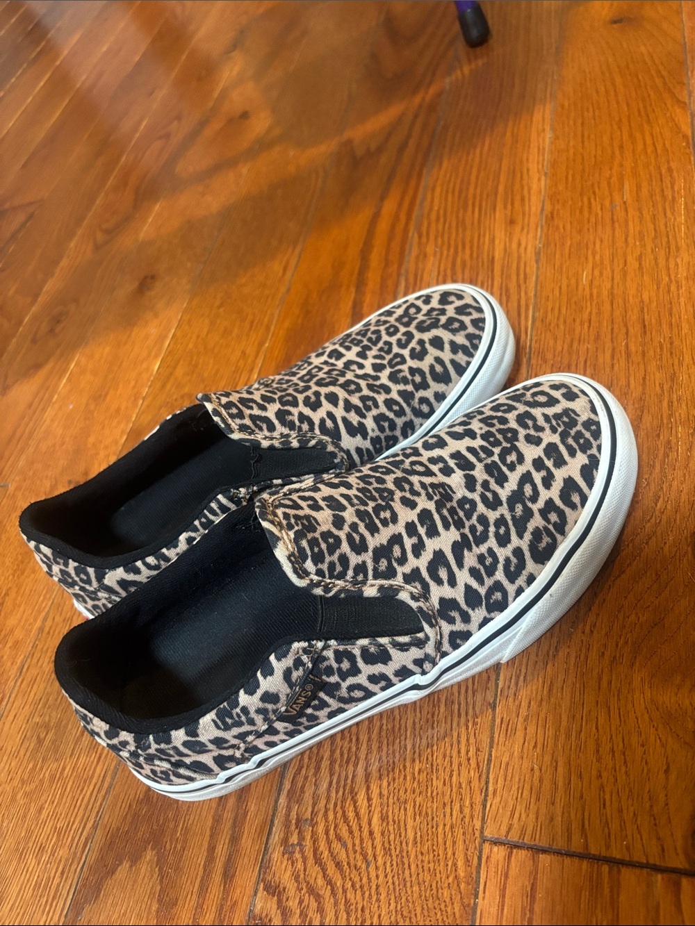 Vans cheetah print slip on shoes